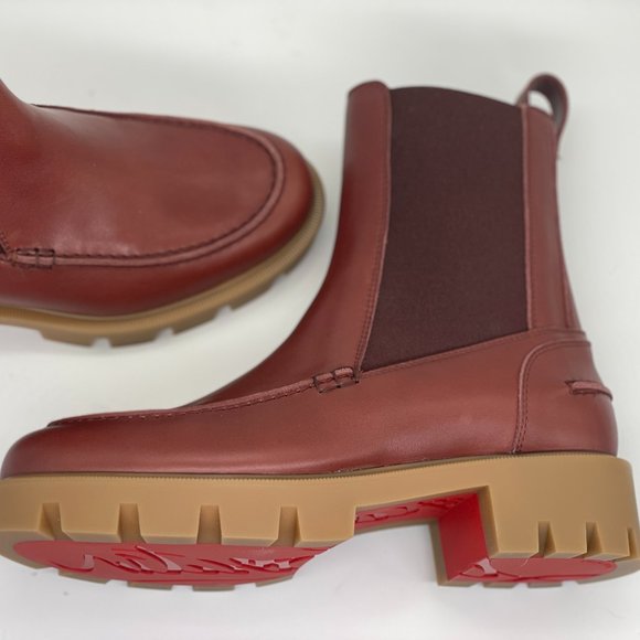 Christian Louboutin GLORINA BOOTY FLAT Lug Sole Chelsea Ankle Boots Boots - Picture 12 of 15